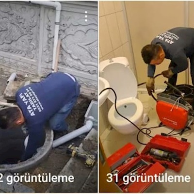 Tesisatçı ustası kanal işi yapan 